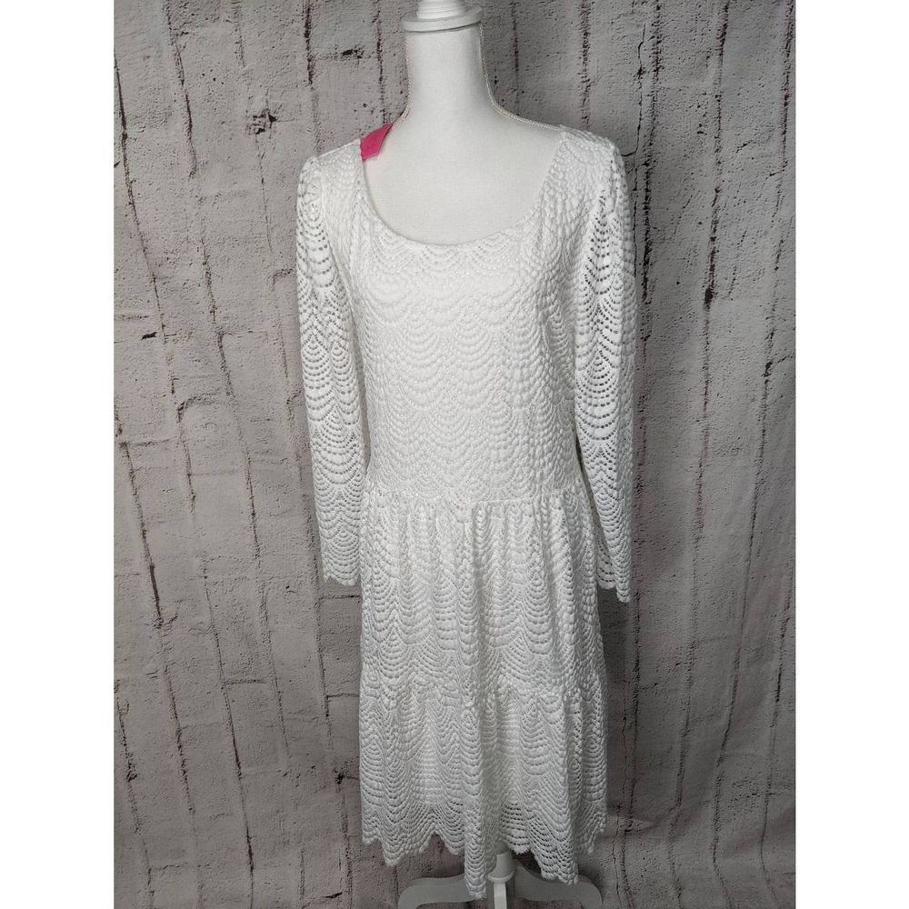 Lilly Pulitzer Women's Geanna Resort White Scalloped Shell Lace Dress Sz XXL 2XL - Picture 12 of 14